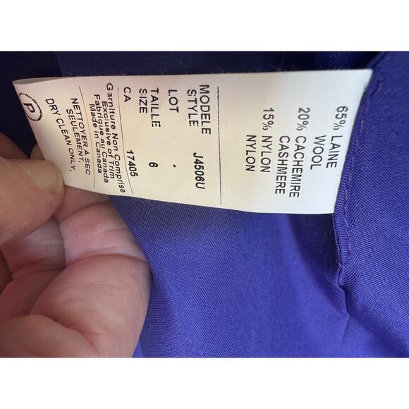 SOLO moda NWOT Wool Cashmere Blend purple Full Zip Jacket Pockets Canada 6 new - Picture 8 of 9